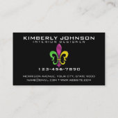 エレガントな花の紋章のデザイン名刺 名刺 (裏面)