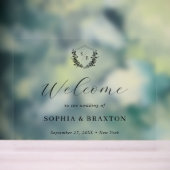 エレガントな花の紋章モノグラム結婚式ウェルカムサイン アクリルサイン (ニュートラル)