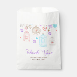 エレガントな花の紫と青のブライズシャワー フェイバーバッグ