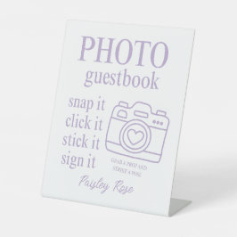 エレガントな花の紫のブライズシャワー 台座サイン