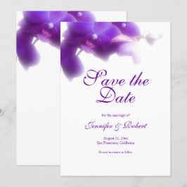 エレガントな花の紫の蘭 Save the Date 招待状