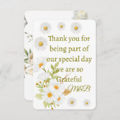 エレガントな花の結婚式のお礼カード サンキューカード (正面/裏面)