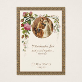 エレガントな花の結婚式の聖書 祈りのカード