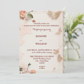 エレガントな花の結婚式招待状カードカスタム 招待状 (スタンド正面)