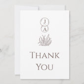 エレガントな花の結婚式招待状 - おしゃれなイニシャル 招待状 (裏面)