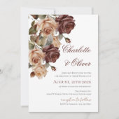 エレガントな花の結婚式招待状 招待状 (正面)