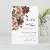 エレガントな花の結婚式招待状 招待状 (スタンド正面)