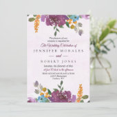 エレガントな花の結婚式招待状 牡丹 招待状 (スタンド正面)