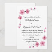 エレガントな花の結婚式招待状 – 編集可能なテンプレート 招待状 (正面/裏面)