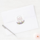 エレガントな花の結婚式記念ステッカー スクエアシール (封筒)