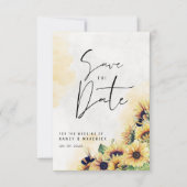 エレガントな花の結婚式 Save The Date ポストカード (正面)