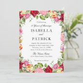 エレガントな花の結婚記念日 誓いの更新 招待状 (スタンド正面)