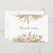 エレガントな花の緑の草木は感謝していしています。 花カード 招待状 (正面/裏面)