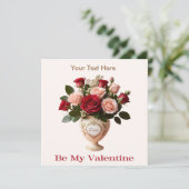 エレガントな花の美しいバラの花束を私のバレンタインに シーズンカード (スタンド正面)