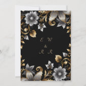エレガントな花の至福のウェディング招待状 招待状 (裏面)