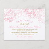 エレガントな花の芍薬のウェディング ピンク ゴールド セーブザデート (正面)