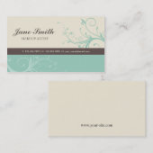 エレガントな花の花のレトロのモダンでスタイリッシュな上品 名刺 (正面/裏面)