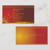 エレガントな花の花の名刺 名刺 (正面/裏面)