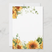 エレガントな花の葉のひまわり ブライダルシャワー 招待状 (裏面)