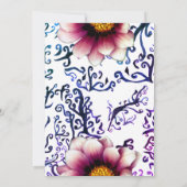 エレガントな花の葉の結婚式のカード 招待状 (裏面)