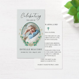 エレガントな花の葬儀写真共感祈りカード