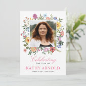 エレガントな花の葬儀式次第プログラム 招待状 (スタンド正面)