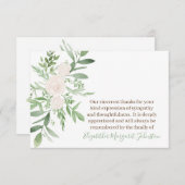 エレガントな花の葬式は死別感謝していしています サンキューカード (正面/裏面)