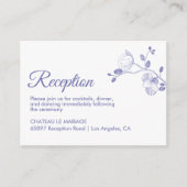 エレガントな花の蘭 現代のパープルブルーの受付案内 エンクロージャーカード (正面)