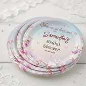 エレガントな花の蝶のブライダルシャワー ペーパープレート