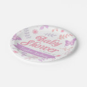 エレガントな花の蝶ベビーシャワーのパーティーの供給 ペーパープレート (アングル)