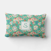 エレガントな花の装飾的で華美な象の子供部屋 ランバークッション (裏面)