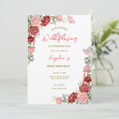 エレガントな花の誕生日パーティー 招待状 (スタンド正面)