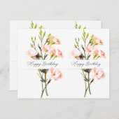 エレガントな花の誕生日手書きテキスト ポストカード (正面/裏面)