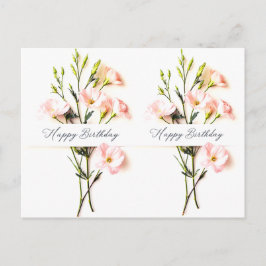 エレガントな花の誕生日手書きテキスト ポストカード