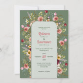 エレガントな花の野原の結婚式招待状 招待状 (正面)