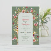 エレガントな花の野原の結婚式招待状 招待状 (スタンド正面)