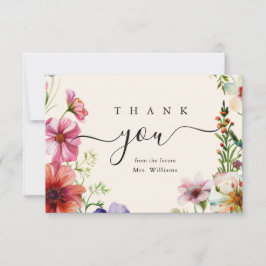 エレガントな花の野生の花のブライズシャワー サンキューカード