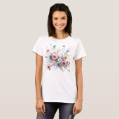 エレガントな花の開花 Tシャツ (正面フル)