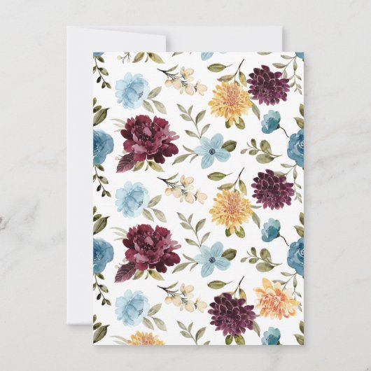 エレガントな花の飾りが施されたパンプキン | 秋のベイビーシャワー (裏面)