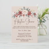 エレガントな花の養子縁組ベビー/チャイルドシャワー 招待状 (スタンド正面)