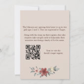 エレガントな花の養子縁組ベビー/チャイルドシャワー 招待状 (裏面)