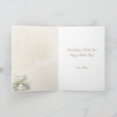 エレガントな花の鳥の水浴び場の母の日カード シーズンカード (内部)