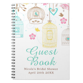 エレガントな花の黄色とピンクのブライズシャワー ノートブック