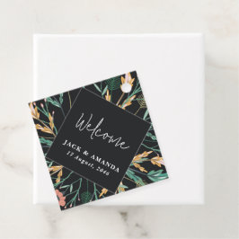 エレガントな花の黒い結婚式のタグ フェイバータグ