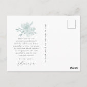 エレガントな花の2枚写真キンセアニエラ感謝カード ポストカード (裏面)