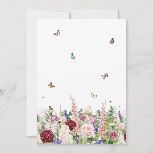 エレガントな花の30歳誕生日パーティー 招待状 (裏面)