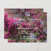 エレガントな花の50周年結婚記念日招待状 招待状 (正面/裏面)