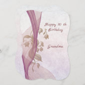 エレガントな花の70歳の誕生日カード (正面/裏面)