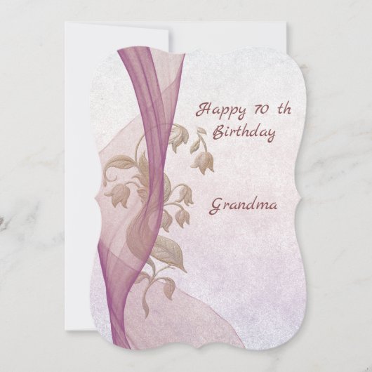 エレガントな花の70歳の誕生日カード (正面)