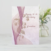 エレガントな花の70歳の誕生日カード 招待状 (スタンド正面)